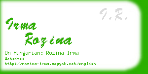 irma rozina business card